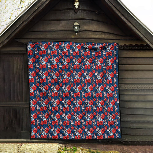 Sydney Roosters Quilt Tropical Hibiscus Floral Seamless Rugby Mascot