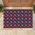 Sydney Roosters Rubber Doormat Tropical Hibiscus Floral Seamless Rugby Mascot