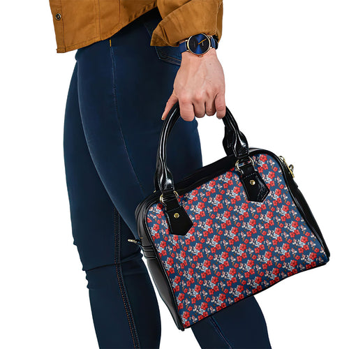 Sydney Roosters Shoulder Handbag Tropical Hibiscus Floral Seamless Rugby Mascot