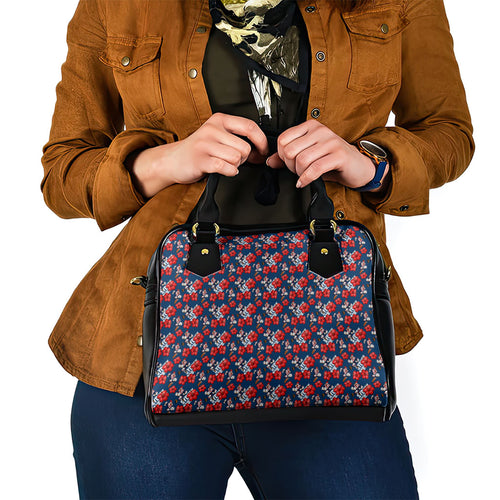 Sydney Roosters Shoulder Handbag Tropical Hibiscus Floral Seamless Rugby Mascot