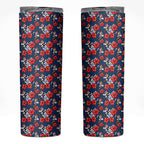Sydney Roosters Skinny Tumbler Tropical Hibiscus Floral Seamless Rugby Mascot
