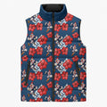 Sydney Roosters Sleeveless Puffer Jacket Tropical Hibiscus Floral Seamless Rugby Mascot