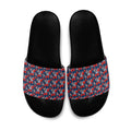 Sydney Roosters Slide Sandals Tropical Hibiscus Floral Seamless Rugby Mascot