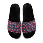 Sydney Roosters Slide Sandals Tropical Hibiscus Floral Seamless Rugby Mascot