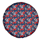Sydney Roosters Spare Tire Cover Tropical Hibiscus Floral Seamless Rugby Mascot