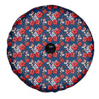 Sydney Roosters Spare Tire Cover Tropical Hibiscus Floral Seamless Rugby Mascot