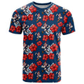 Sydney Roosters T Shirt Tropical Hibiscus Floral Seamless Rugby Mascot