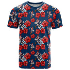 Sydney Roosters T Shirt Tropical Hibiscus Floral Seamless Rugby Mascot