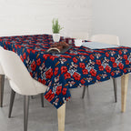 Sydney Roosters Tablecloth Tropical Hibiscus Floral Seamless Rugby Mascot