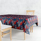 Sydney Roosters Tablecloth Tropical Hibiscus Floral Seamless Rugby Mascot