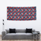 Sydney Roosters Tapestry Tropical Hibiscus Floral Seamless Rugby Mascot