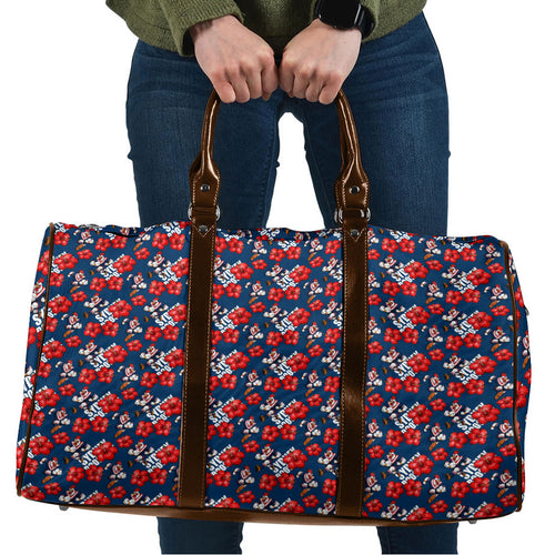 Sydney Roosters Travel Bag Tropical Hibiscus Floral Seamless Rugby Mascot