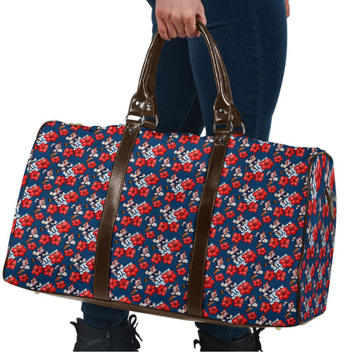 Sydney Roosters Travel Bag Tropical Hibiscus Floral Seamless Rugby Mascot