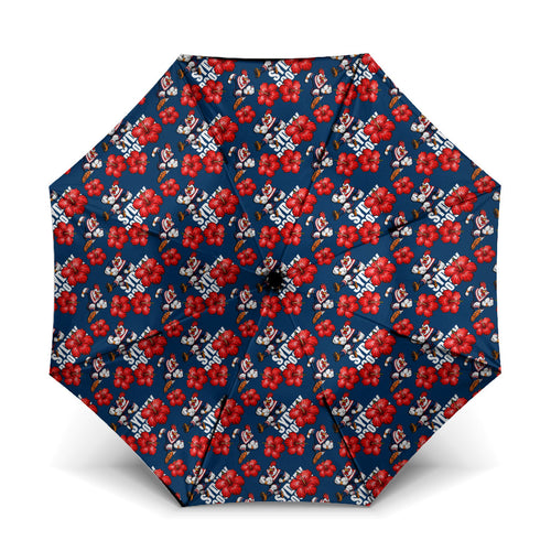Sydney Roosters Umbrella Tropical Hibiscus Floral Seamless Rugby Mascot