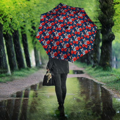 Sydney Roosters Umbrella Tropical Hibiscus Floral Seamless Rugby Mascot