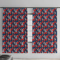 Sydney Roosters Window Curtain Tropical Hibiscus Floral Seamless Rugby Mascot