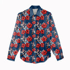 Sydney Roosters Women Casual Shirt Tropical Hibiscus Floral Seamless Rugby Mascot