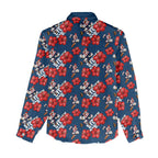 Sydney Roosters Women Casual Shirt Tropical Hibiscus Floral Seamless Rugby Mascot