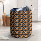 Wests Tigers Laundry Basket Tropical Hibiscus Floral Seamless Rugby Mascot