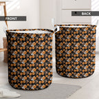 Wests Tigers Laundry Basket Tropical Hibiscus Floral Seamless Rugby Mascot