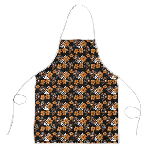 Wests Tigers Apron Tropical Hibiscus Floral Seamless Rugby Mascot