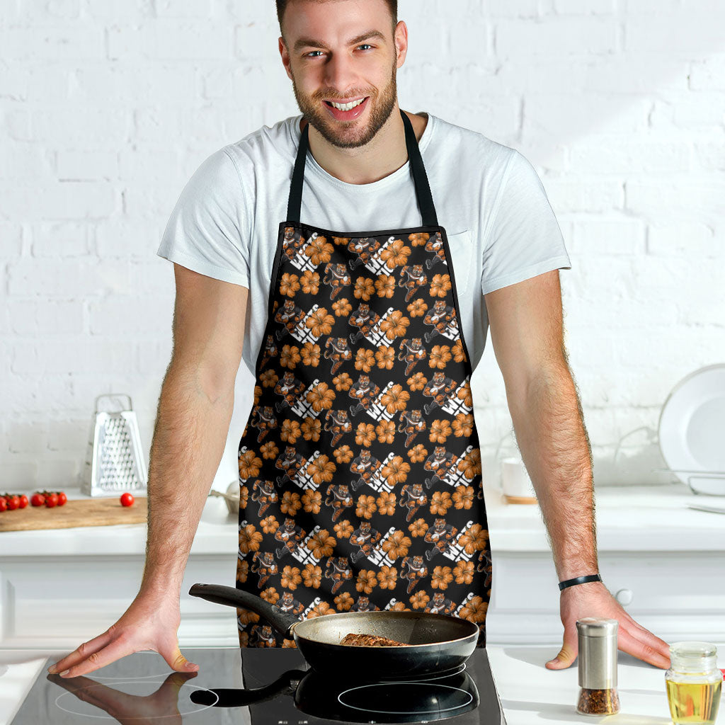 Wests Tigers Apron Tropical Hibiscus Floral Seamless Rugby Mascot