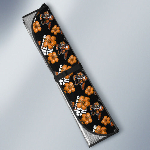 Wests Tigers Auto Sun Shade Tropical Hibiscus Floral Seamless Rugby Mascot
