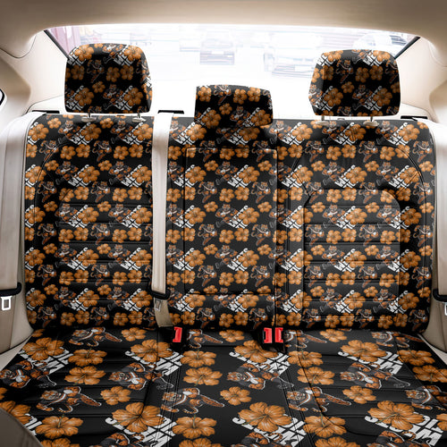 Wests Tigers Back Car Seat Cover Tropical Hibiscus Floral Seamless Rugby Mascot