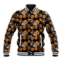 Wests Tigers Baseball Jacket Tropical Hibiscus Floral Seamless Rugby Mascot