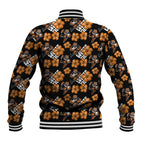 Wests Tigers Baseball Jacket Tropical Hibiscus Floral Seamless Rugby Mascot
