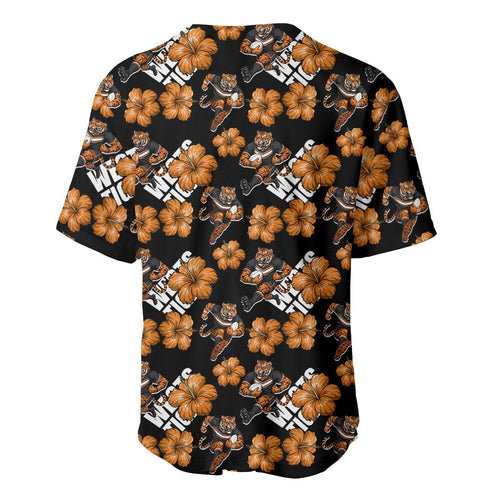 Wests Tigers Baseball Jersey Tropical Hibiscus Floral Seamless Rugby Mascot
