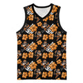 Wests Tigers Basketball Jersey Tropical Hibiscus Floral Seamless Rugby Mascot