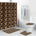 Wests Tigers Bathroom Set Tropical Hibiscus Floral Seamless Rugby Mascot