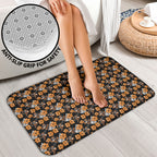 Wests Tigers Bathroom Set Tropical Hibiscus Floral Seamless Rugby Mascot
