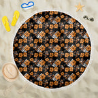 Wests Tigers Beach Blanket Tropical Hibiscus Floral Seamless Rugby Mascot