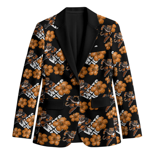 Wests Tigers Blazer Tropical Hibiscus Floral Seamless Rugby Mascot