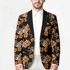 Wests Tigers Blazer Tropical Hibiscus Floral Seamless Rugby Mascot