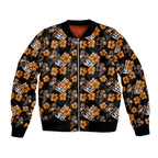 Wests Tigers Bomber Jacket Tropical Hibiscus Floral Seamless Rugby Mascot