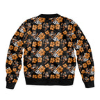 Wests Tigers Bomber Jacket Tropical Hibiscus Floral Seamless Rugby Mascot