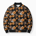 Wests Tigers Bomber Puffer Jacket Tropical Hibiscus Floral Seamless Rugby Mascot