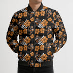 Wests Tigers Bomber Puffer Jacket Tropical Hibiscus Floral Seamless Rugby Mascot