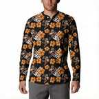 Wests Tigers Button Sweatshirt Tropical Hibiscus Floral Seamless Rugby Mascot