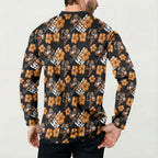 Wests Tigers Button Sweatshirt Tropical Hibiscus Floral Seamless Rugby Mascot