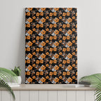 Wests Tigers Canvas Wall Art Tropical Hibiscus Floral Seamless Rugby Mascot