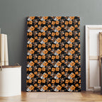 Wests Tigers Canvas Wall Art Tropical Hibiscus Floral Seamless Rugby Mascot