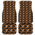Wests Tigers Car Mats Tropical Hibiscus Floral Seamless Rugby Mascot