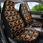 Wests Tigers Car Seat Cover Tropical Hibiscus Floral Seamless Rugby Mascot
