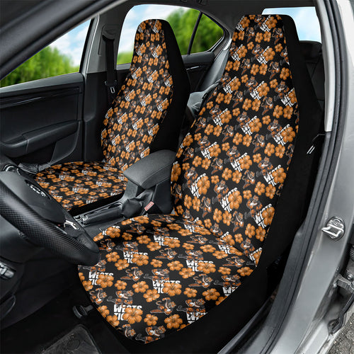 Wests Tigers Car Seat Cover Tropical Hibiscus Floral Seamless Rugby Mascot