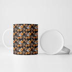 Wests Tigers Ceramic Mug Tropical Hibiscus Floral Seamless Rugby Mascot