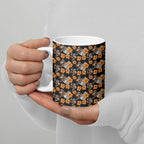 Wests Tigers Ceramic Mug Tropical Hibiscus Floral Seamless Rugby Mascot